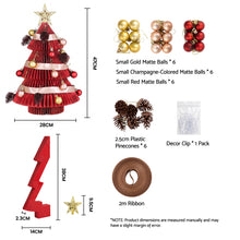 47CM Red Foldable Paper Christmas Tree with Star Topper & Ornament Set
