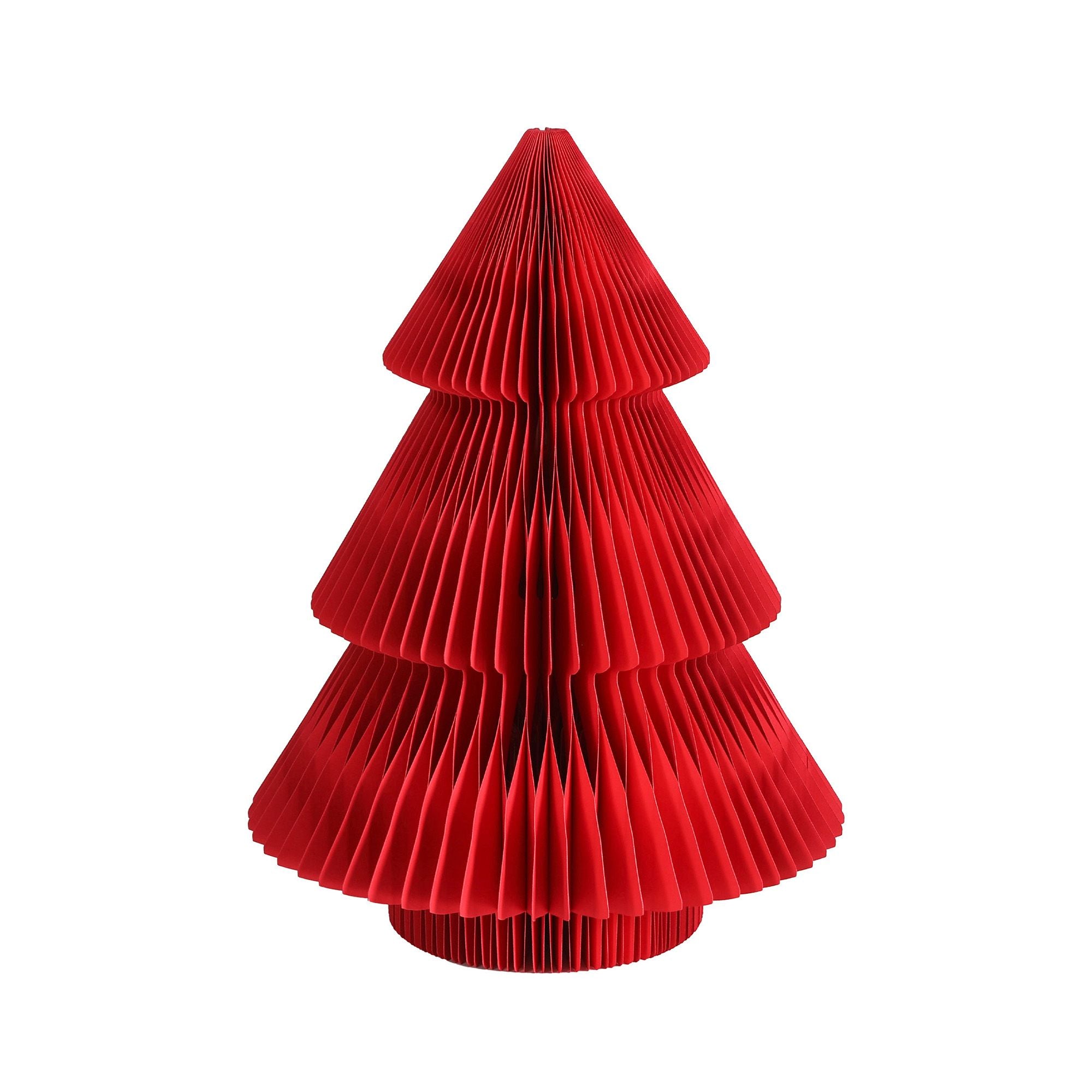 47CM Red Foldable Paper Christmas Tree with Star Topper & Ornament Set