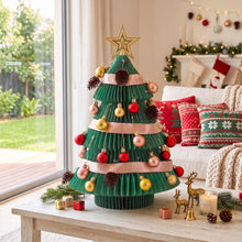 61CM Green Foldable Paper Christmas Tree with Star Topper & Ornament Set