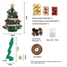61CM Green Foldable Paper Christmas Tree with Star Topper & Ornament Set