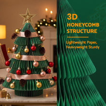 61CM Green Foldable Paper Christmas Tree with Star Topper & Ornament Set