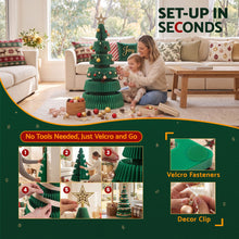111CM Foldable Paper Christmas Tree with LED Lights, Star Topper & Ornament Kit