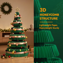 111CM Foldable Paper Christmas Tree with LED Lights, Star Topper & Ornament Kit