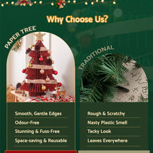 Green & Red Honeycomb Paper Desktop Christmas Tree Set – 2 Pieces