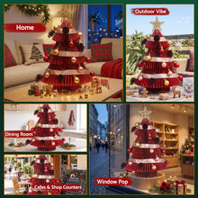 Green & Red Honeycomb Paper Desktop Christmas Tree Set – 2 Pieces