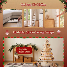 114CM White Foldable Paper Christmas Tree with LED Lights, Star Topper & Ornament Kit