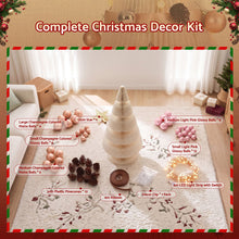114CM White Foldable Paper Christmas Tree with LED Lights, Star Topper & Ornament Kit