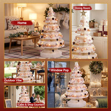114CM White Foldable Paper Christmas Tree with LED Lights, Star Topper & Ornament Kit