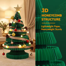 62CM Foldable Paper Christmas Tree with LED Lights, Star Topper & Ornament Kit