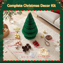 62CM Foldable Paper Christmas Tree with LED Lights, Star Topper & Ornament Kit
