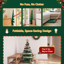 87CM Foldable Paper Christmas Tree with LED Lights, Star Topper & Ornament Kit