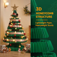 87CM Foldable Paper Christmas Tree with LED Lights, Star Topper & Ornament Kit