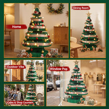 87CM Foldable Paper Christmas Tree with LED Lights, Star Topper & Ornament Kit