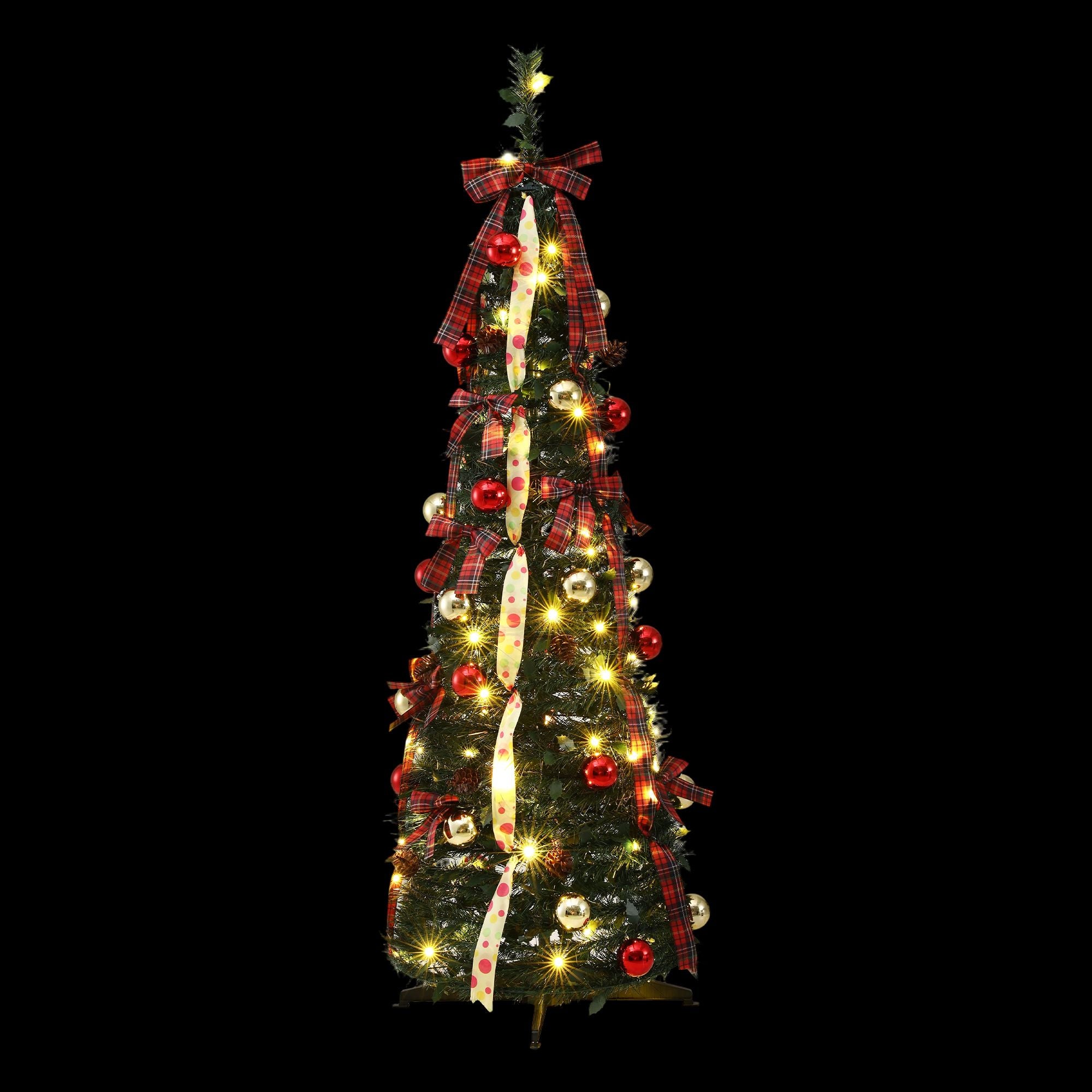 5FT Pre-Lit Pop-Up Christmas Tree with 80 LED