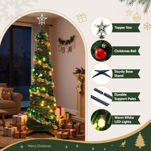 5FT Pre-Lit Pop-Up Christmas Tree with Star Topper & 50 LED