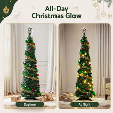 5FT Pre-Lit Pop-Up Christmas Tree with Star Topper & 50 LED