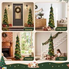 5FT Pre-Lit Pop-Up Christmas Tree with Star Topper & 50 LED