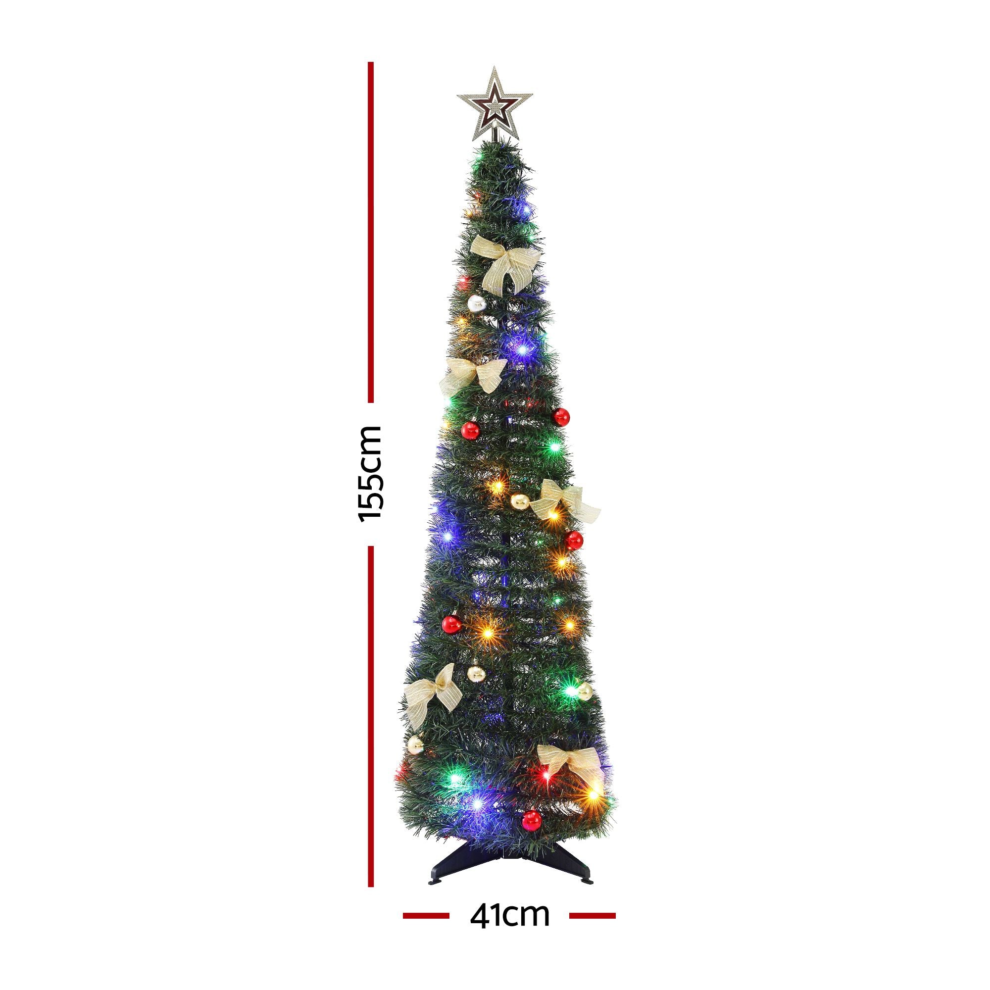 5FT Pre-Lit Pop-Up Christmas Tree with 50 Multicolour LED
