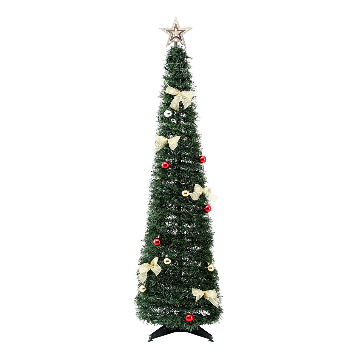 5FT Pre-Lit Pop-Up Christmas Tree with 50 Multicolour LED