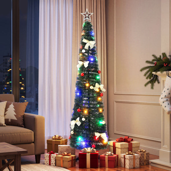 5FT Pre-Lit Pop-Up Christmas Tree with 50 Multicolour LED