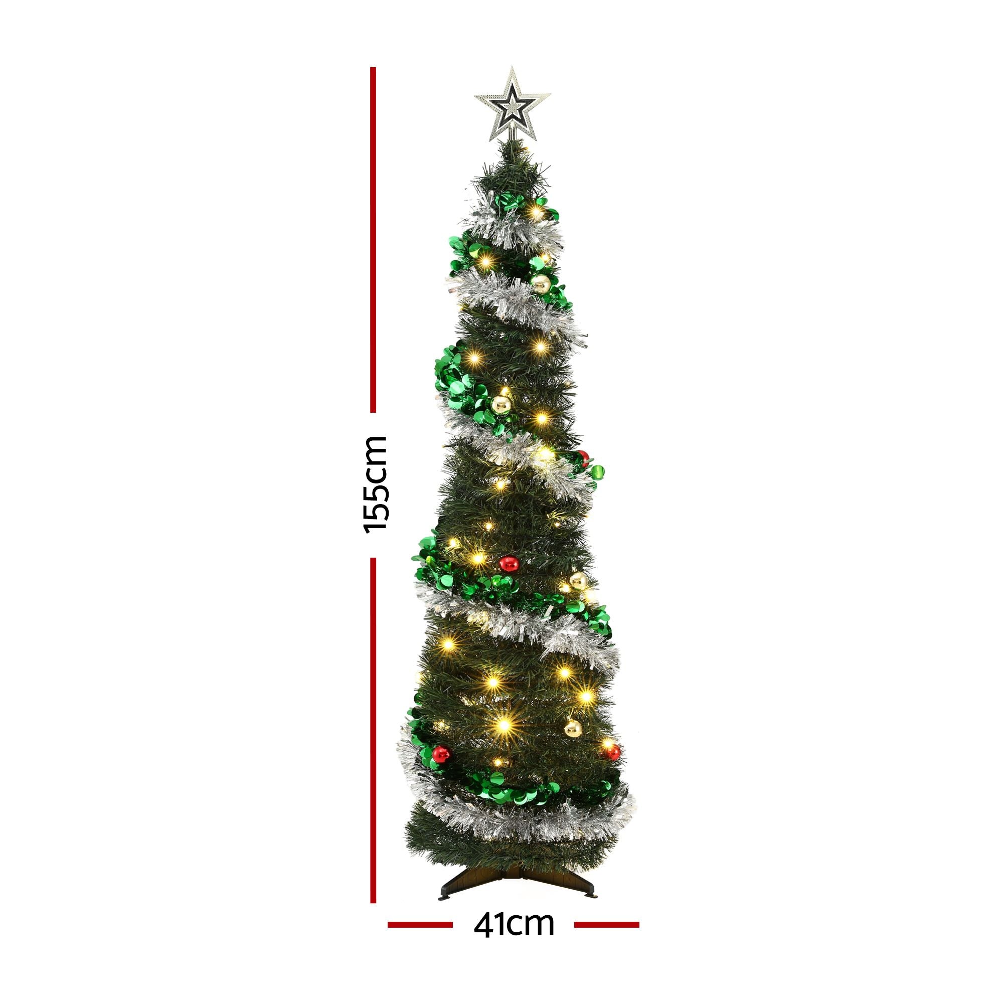5FT Pre-Lit Pop-Up Christmas Tree with 50 Warm White LED