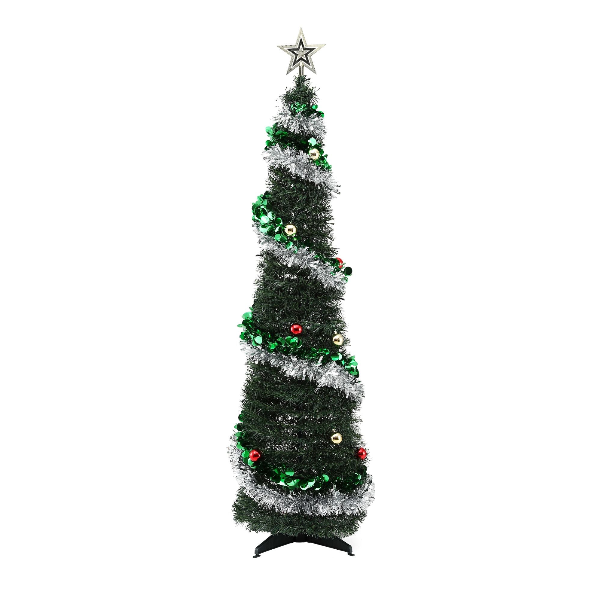 5FT Pre-Lit Pop-Up Christmas Tree with 50 Warm White LED