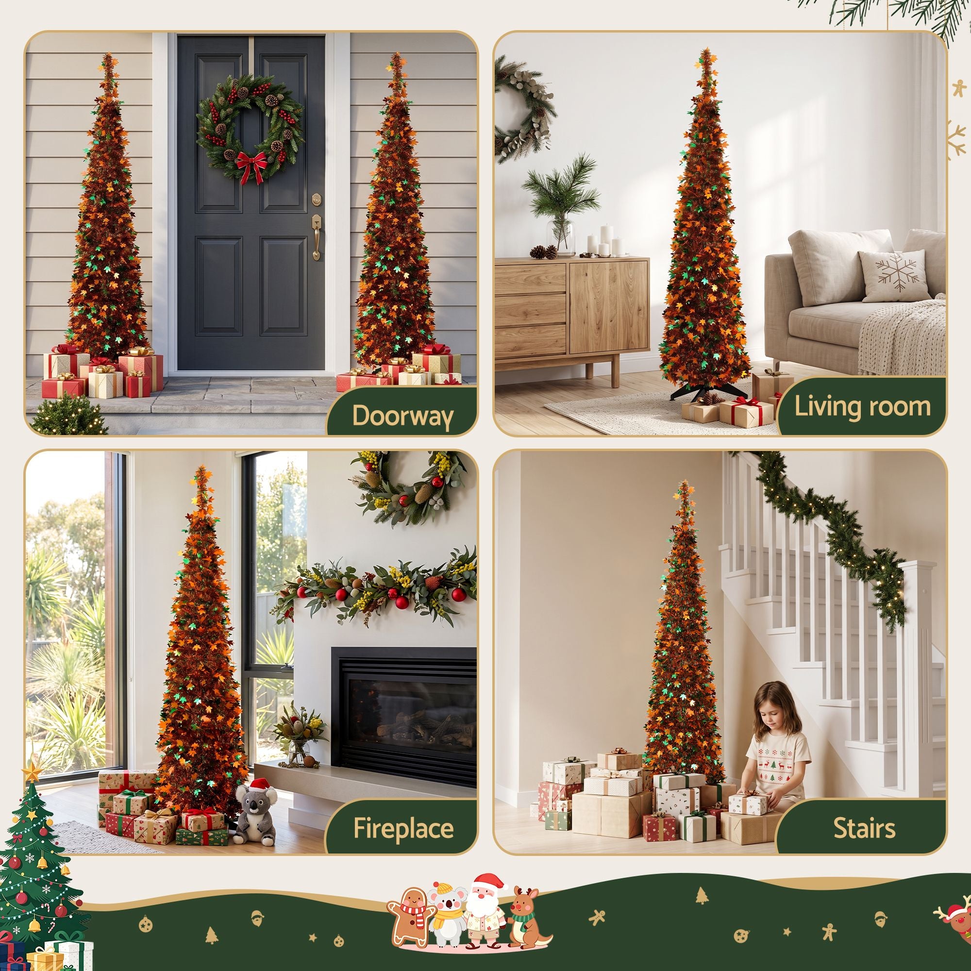 5FT Gold Maple Leaf Pop-Up Christmas Tree