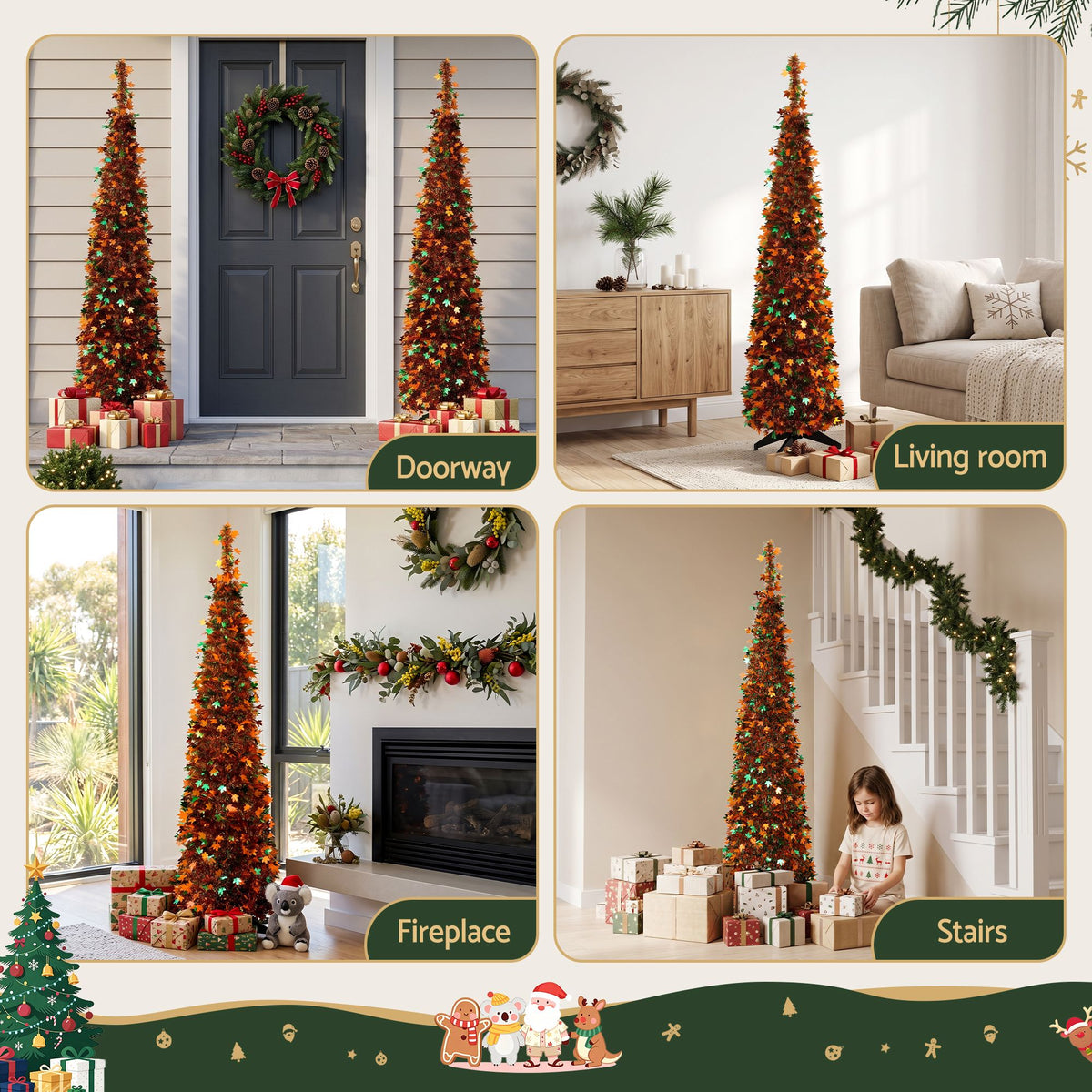 5FT Gold Maple Leaf Pop-Up Christmas Tree