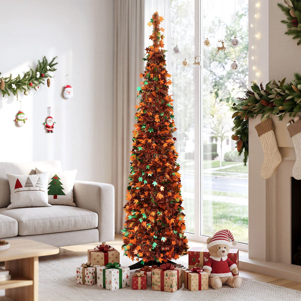 5FT Gold Maple Leaf Pop-Up Christmas Tree