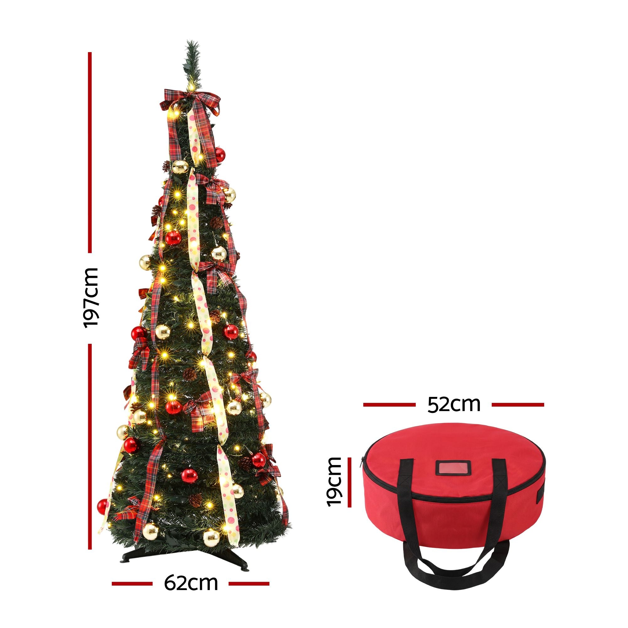 6.5FT Pre-Lit Pop-Up Christmas Tree with 150 LED