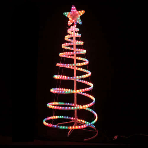 145cm Multi Colour Spiral Christmas Tree Motif Light – LED Rope