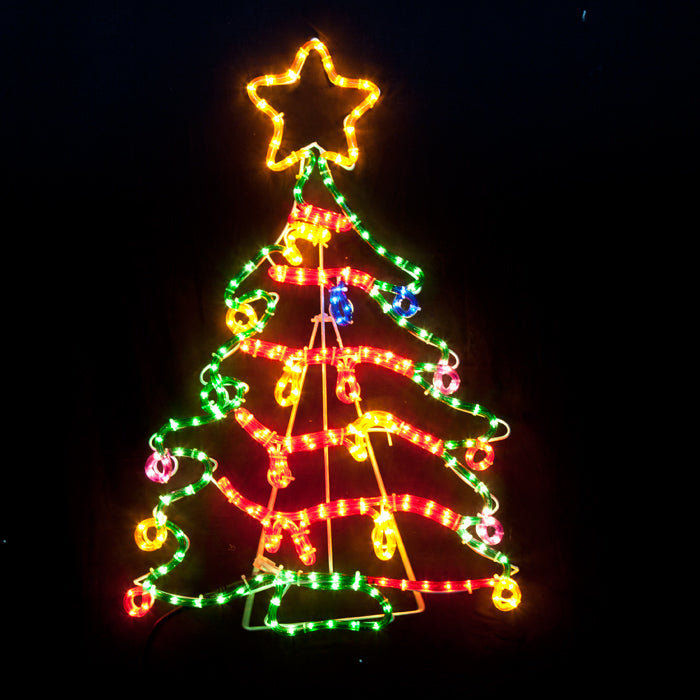 118cm Animated Christmas Tree Motif Light – Multi Colour LED Rope