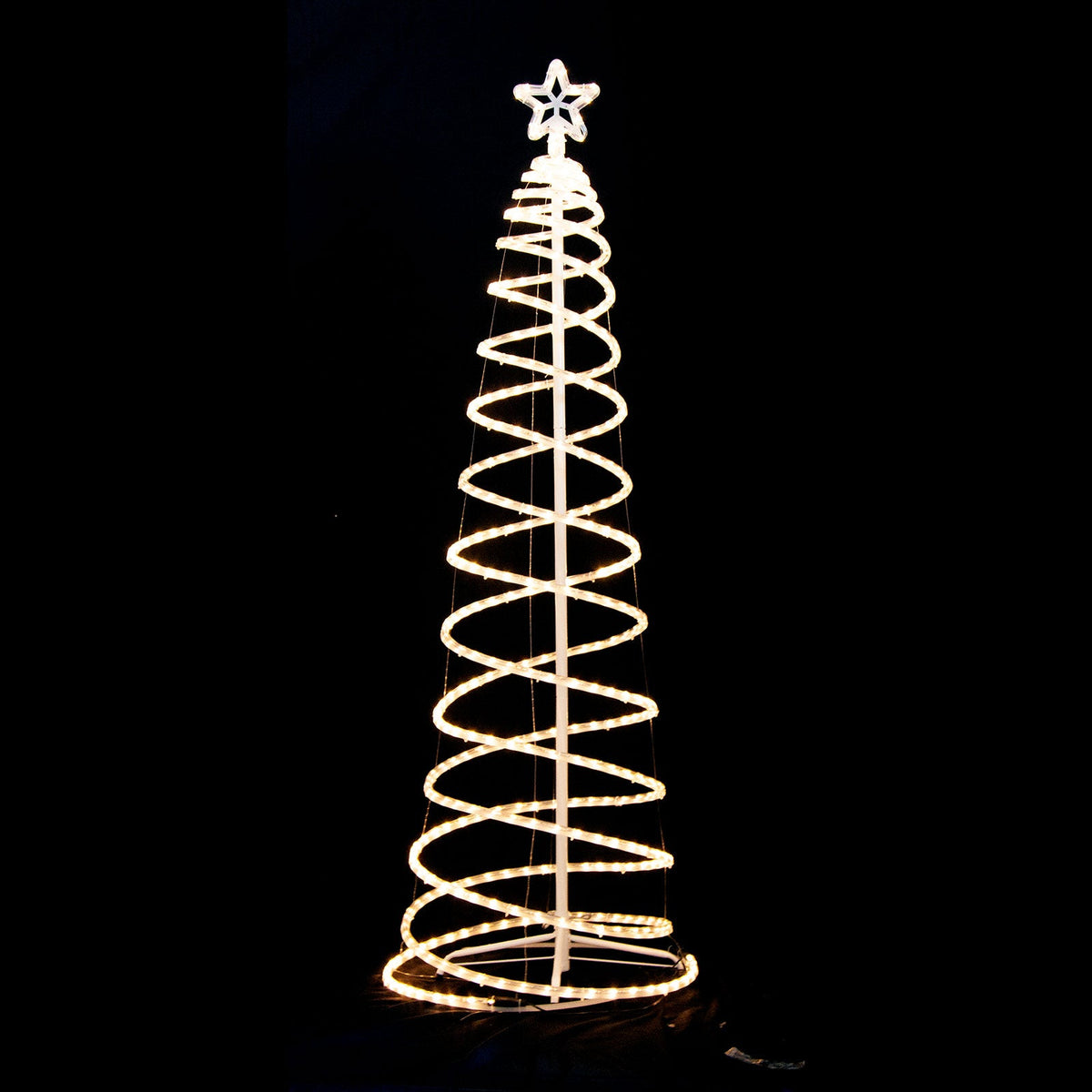 185cm Spiral Christmas Tree Motif Light – Warm White LED Rope