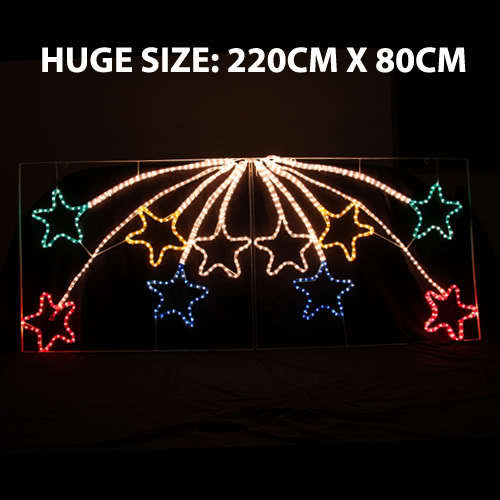 2.2M Animated 10 Star Christmas Motif Light – Multi Colour LED Rope
