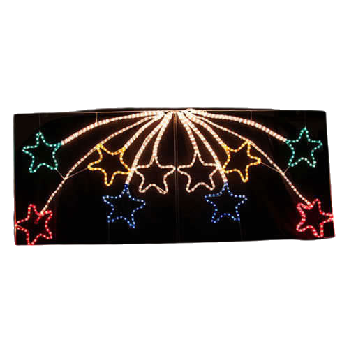 2.2M Animated 10 Star Christmas Motif Light – Multi Colour LED Rope