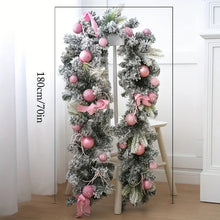180cm Pink Christmas Garland – Soft Tone Decorative Accent