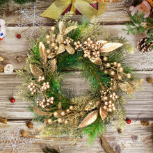 40CM Christmas Wreath – Golden Leaves & Berries