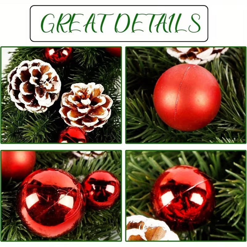 40cm Pre-Lit Christmas Wreath – 40 LED Battery Operated