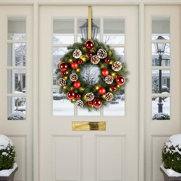 40cm Pre-Lit Christmas Wreath – 40 LED Battery Operated