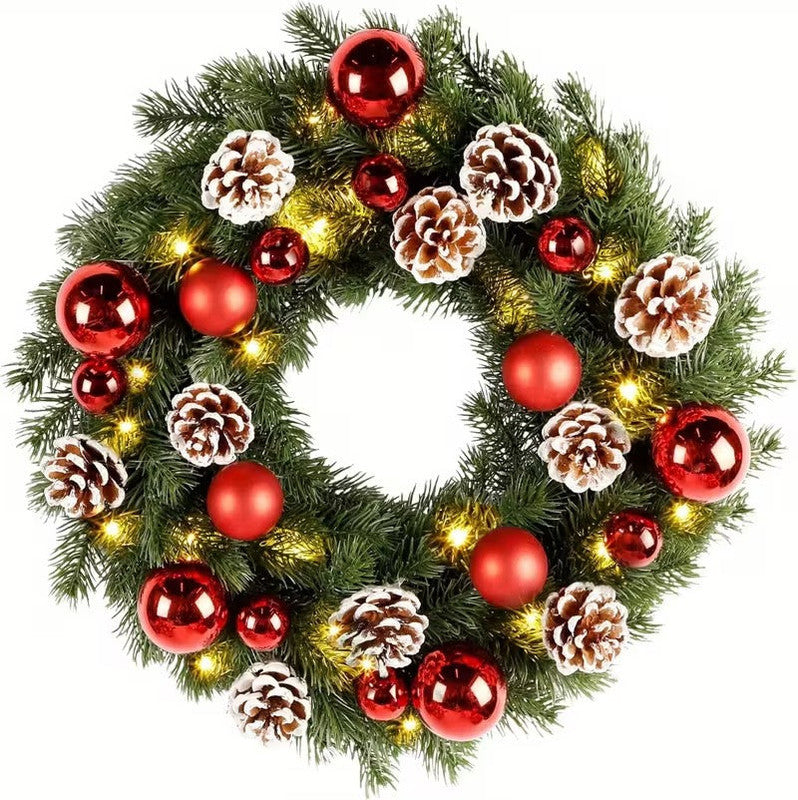 40cm Pre-Lit Christmas Wreath – 40 LED Battery Operated
