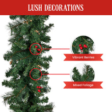 3.05M Christmas Garland with Red, White & Yellow Berries