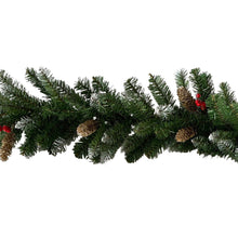 2.7M Christmas Garland with Pine Cones & Red Berries
