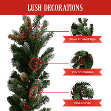 2.7M Christmas Garland with Pine Cones & Red Berries