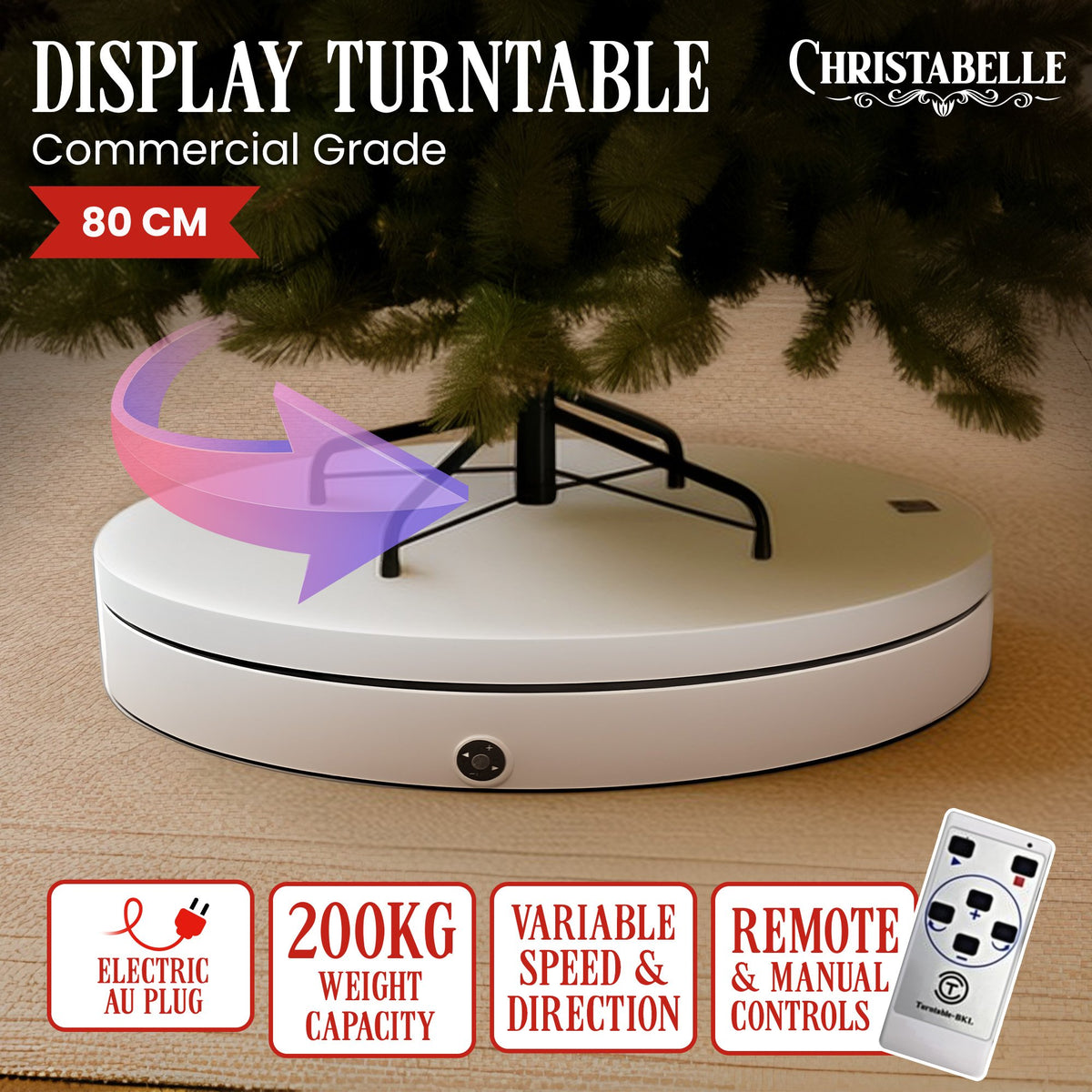 80CM White Commercial Rotating Display Turntable – 200KG