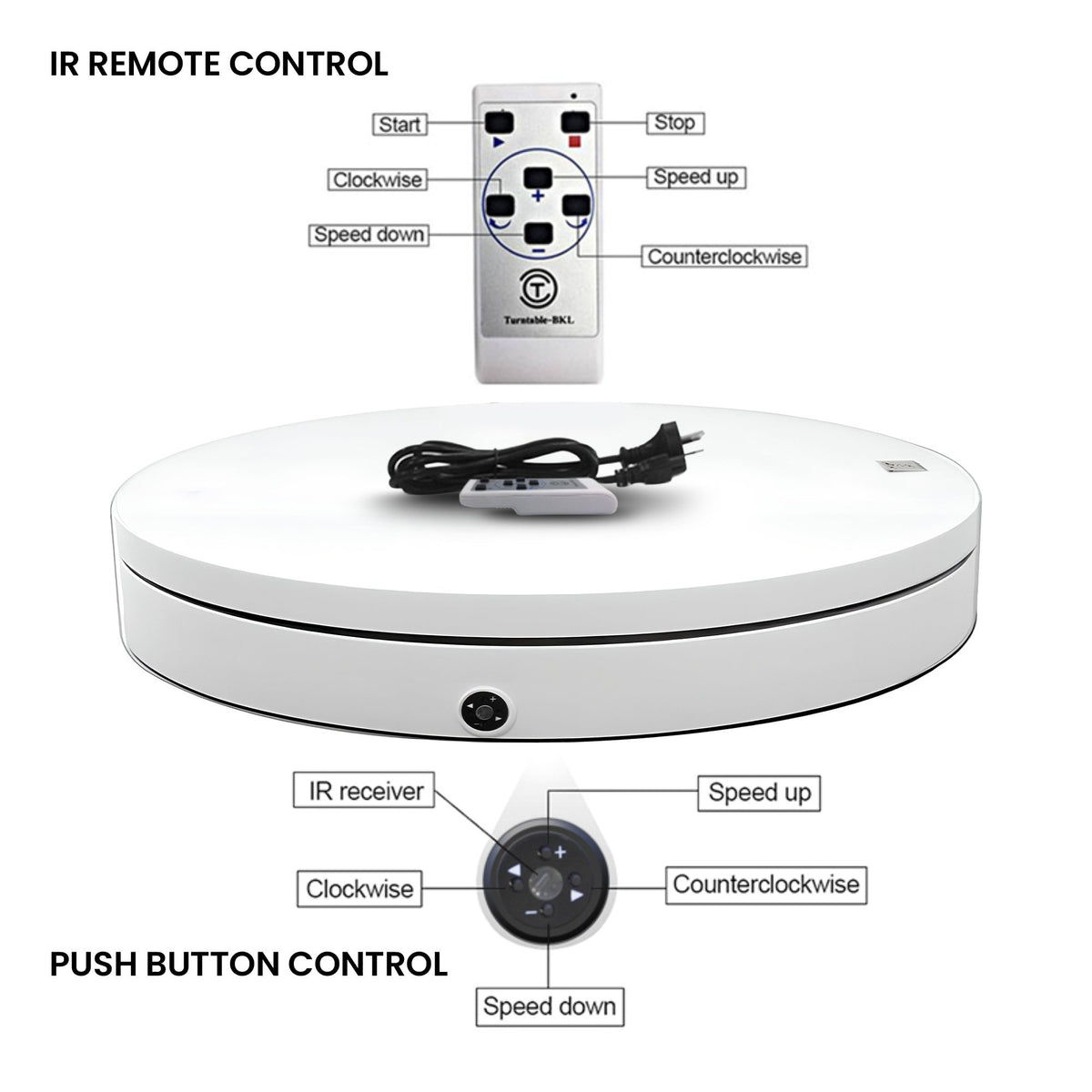 80CM White Commercial Rotating Display Turntable – 200KG