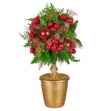 36CM Pre-Decorated Christmas Topiary Tree in Gold Pot