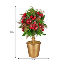 36CM Pre-Decorated Christmas Topiary Tree in Gold Pot