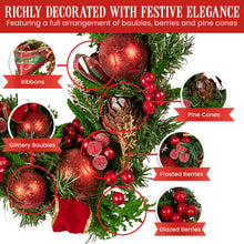 1.85M Pre-Decorated Christmas Garland with Berries, Pine Cones & Baubles