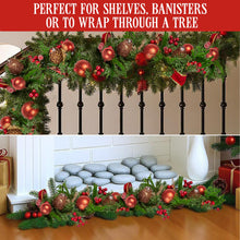 1.85M Pre-Decorated Christmas Garland with Berries, Pine Cones & Baubles