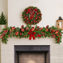 1.85M Pre-Decorated Christmas Garland with Berries, Pine Cones & Baubles